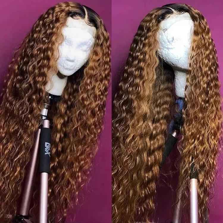 P4/27 Curly Human Hair wig