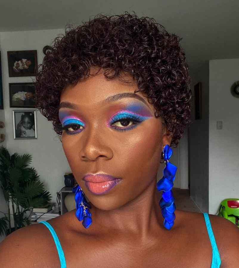 Pixie Cut Curly Machine Weft wig