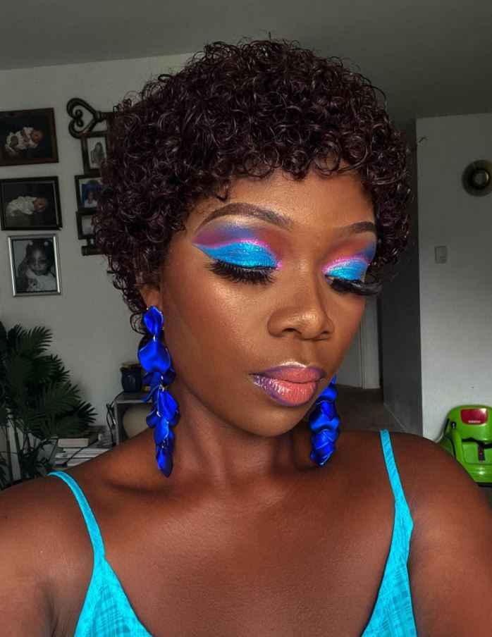 Pixie Cut Curly Machine Weft wig