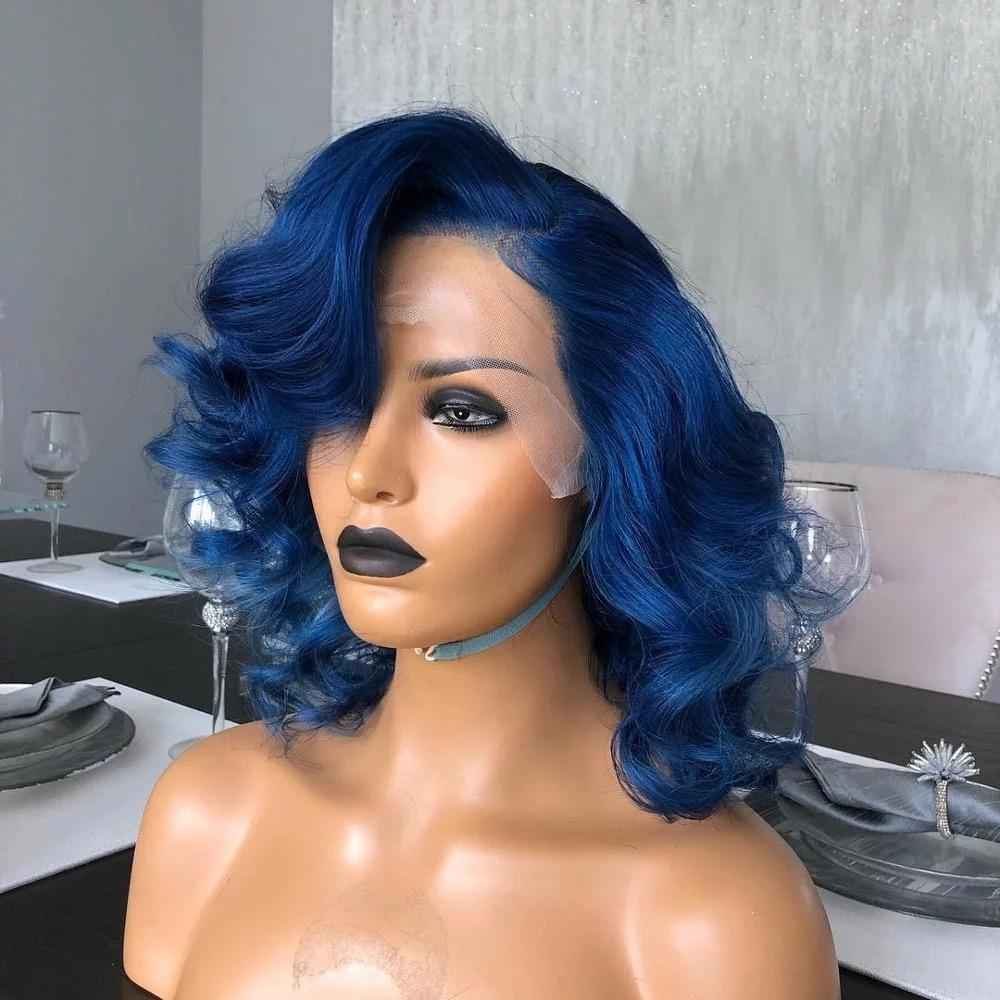 Blue Loose Wave HD Swiss Lace Wig