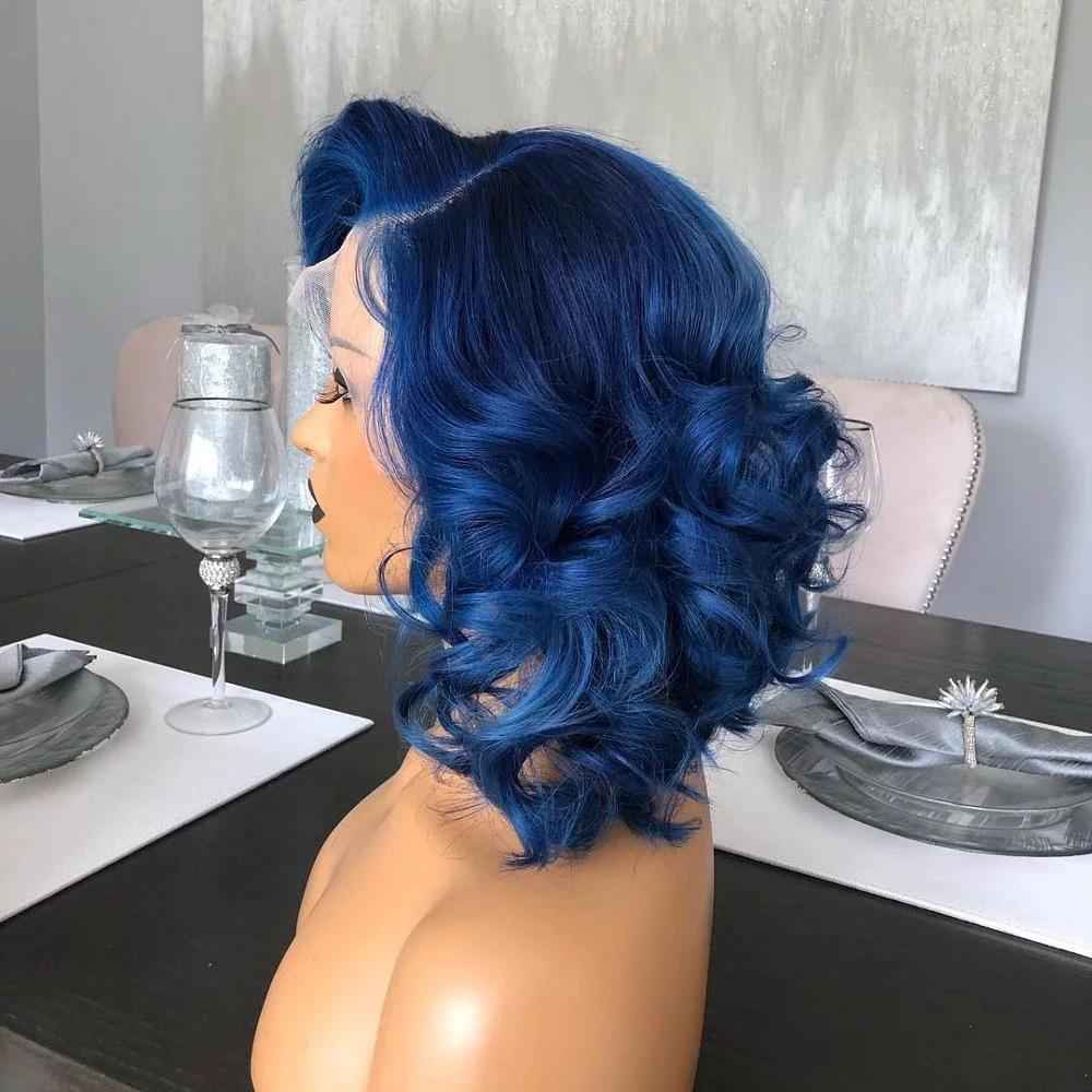 Blue Loose Wave HD Swiss Lace Wig