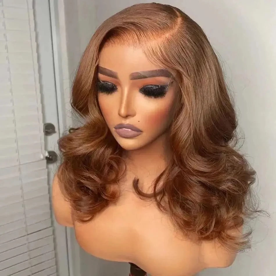 KelcesUniqueHair Chestnut Brown Human Hair 6X9 Closure Wig - Kelces Unique Hair