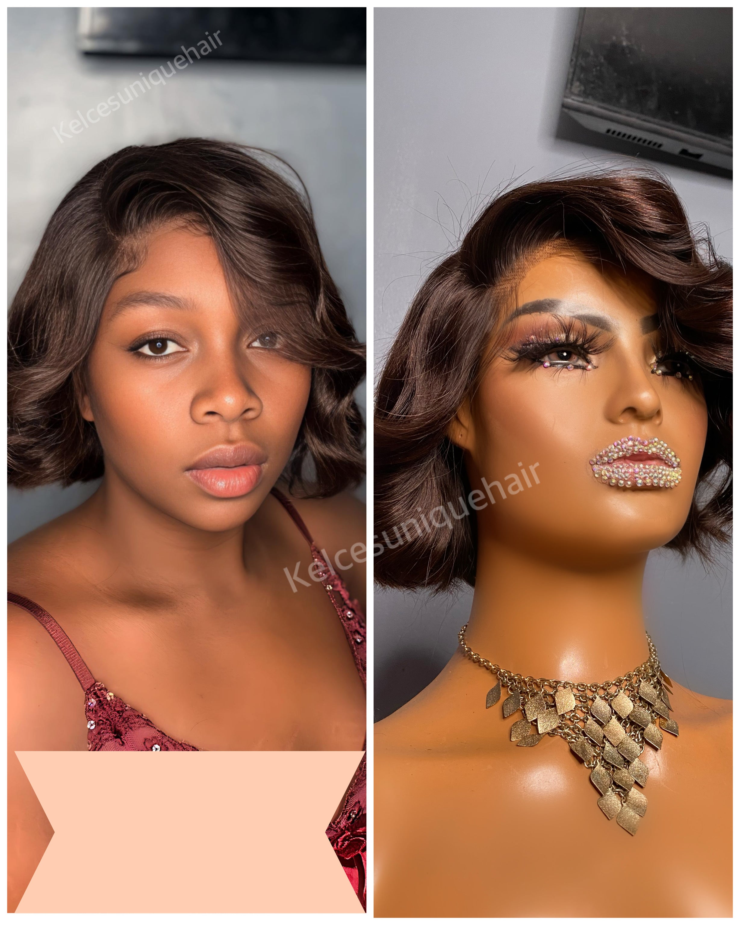 Kelcesuniquehair Chocolate Brown Human Hair Wig - Kelces Unique Hair