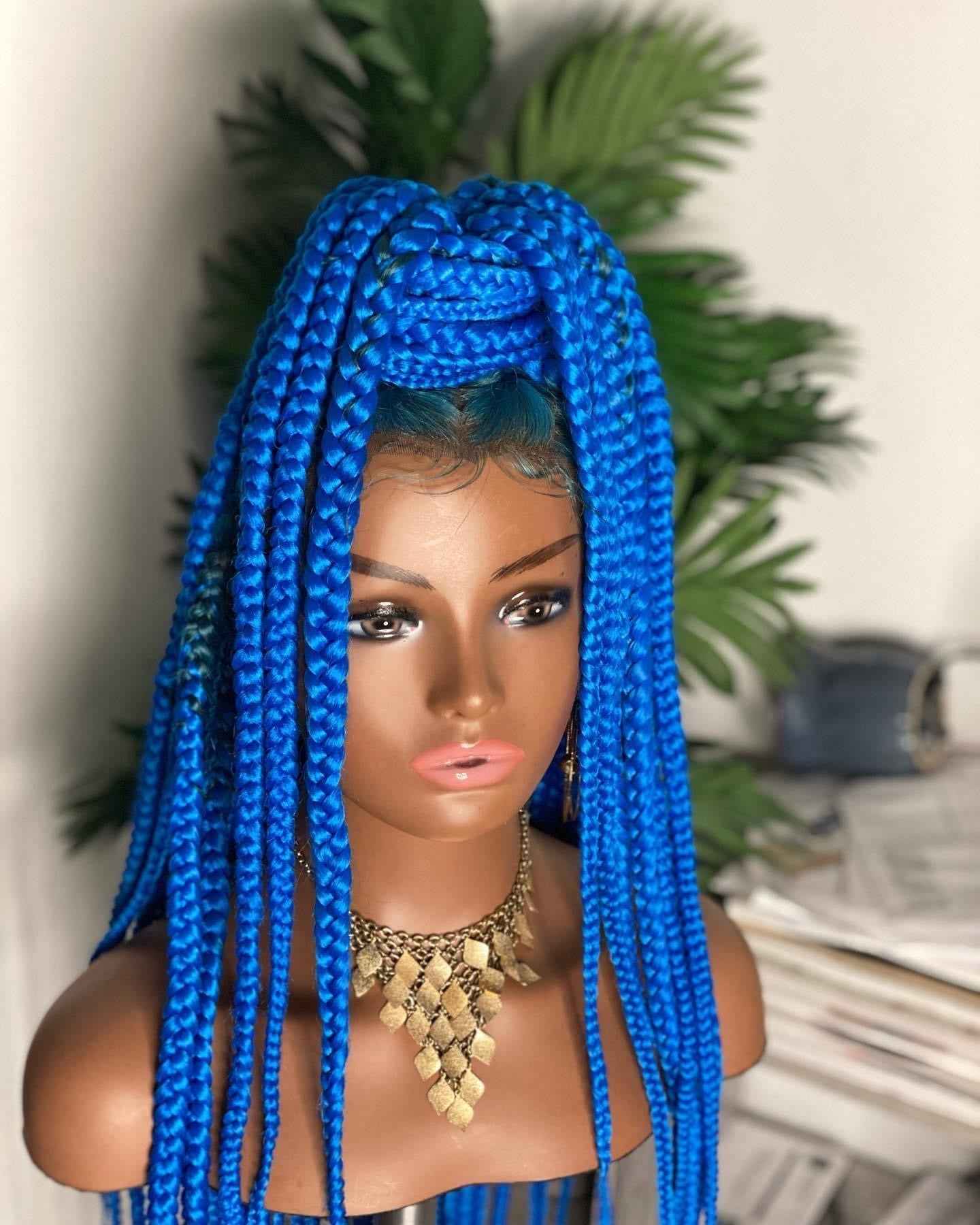 Blue Braids Full Lace Wig