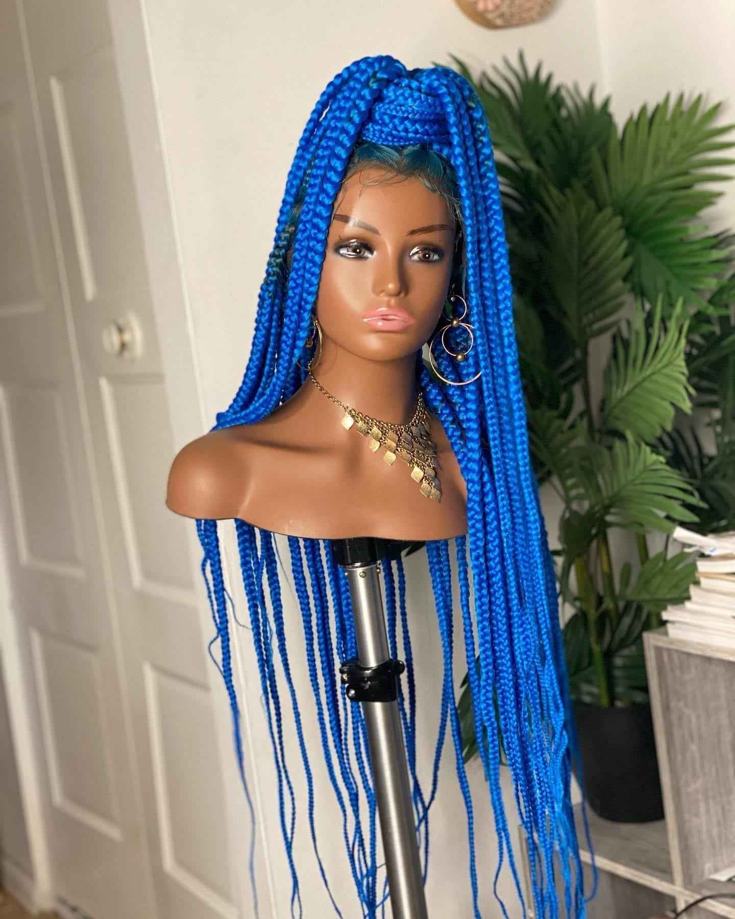 Blue Braids Full Lace Wig