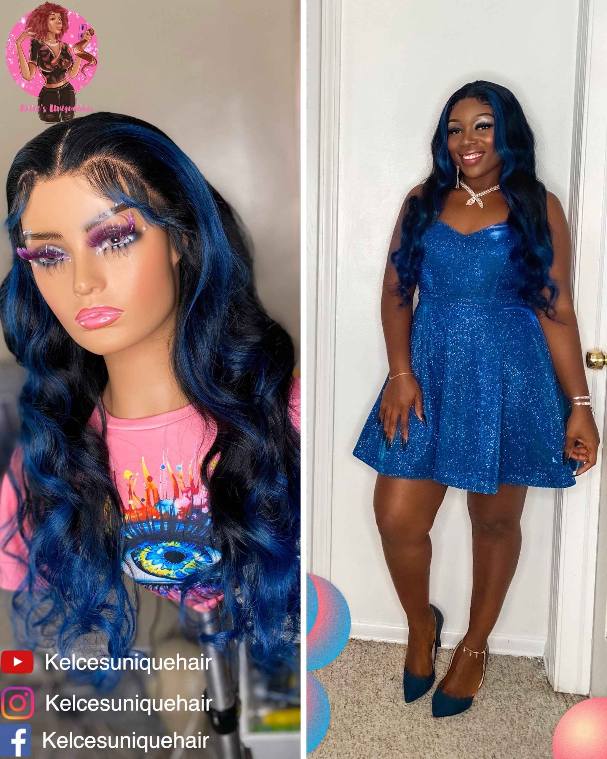 1b/Blue Body Wave wig