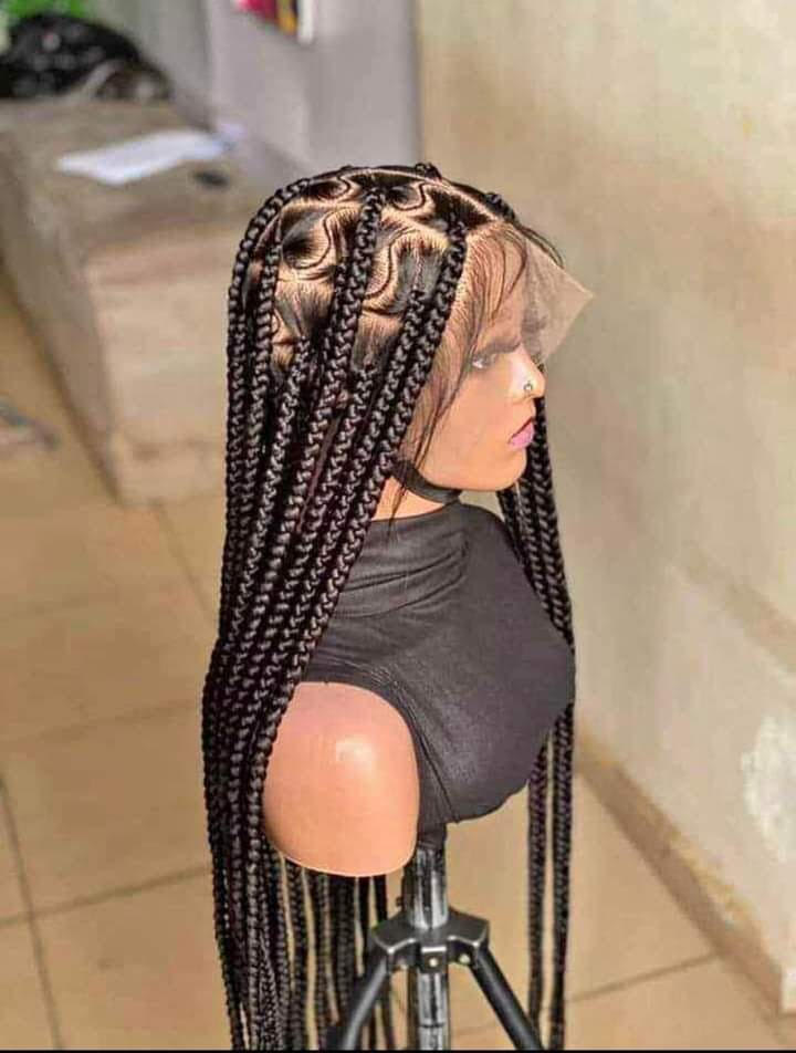S Box Full Lace Braided Wig With Beads - Kelces Unique Hair
