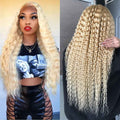 613 Curly human hair Blonde Wig