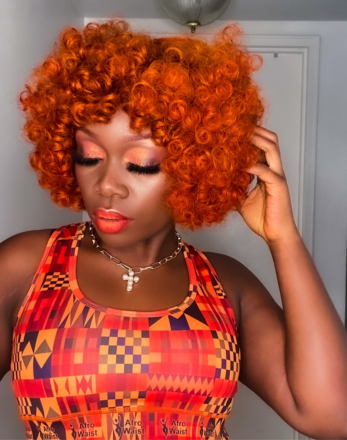Bouncy Afro Curly 8" Glueless Wig with Bangs — Wear & Go