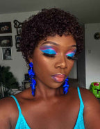 Pixie Cut Curly Machine Weft wig