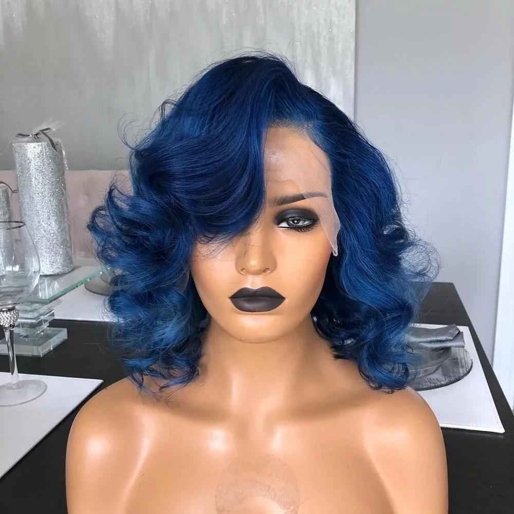 Blue Loose Wave HD Swiss Lace Wig