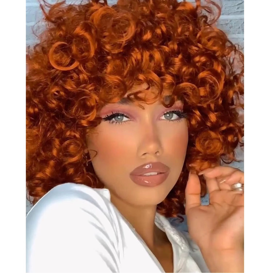 Bouncy Afro Curly 8" Glueless Wig with Bangs — Wear & Go