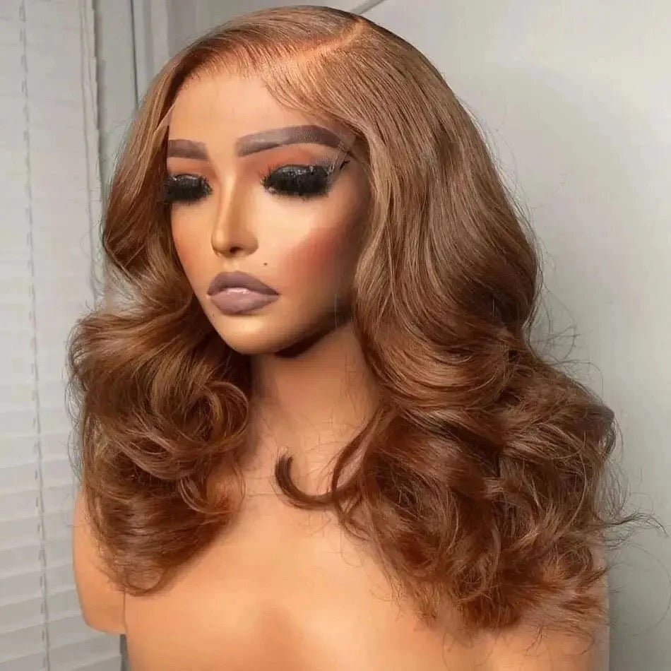 KelcesUniqueHair Chestnut Brown Human Hair 6X9 Closure Wig - Kelces Unique Hair