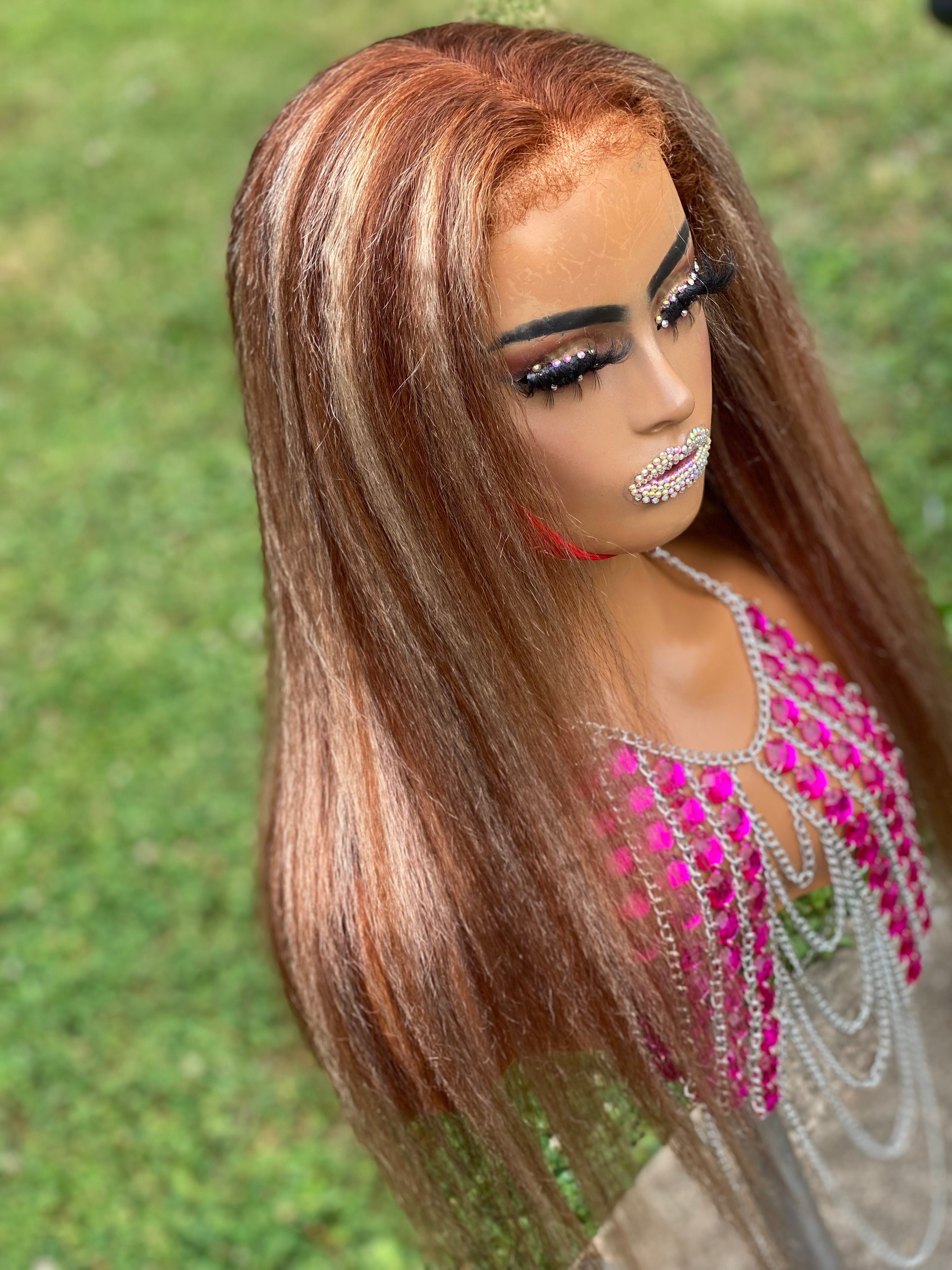 Kelce's Unique Hair Kinky Straight Two-Tone Human Hair Wig - Kelces Unique Hair