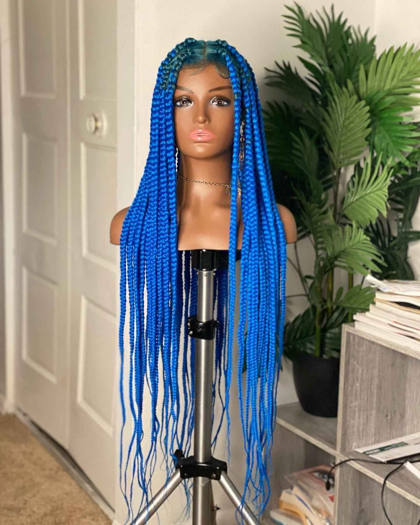 Blue Braids Full Lace Wig