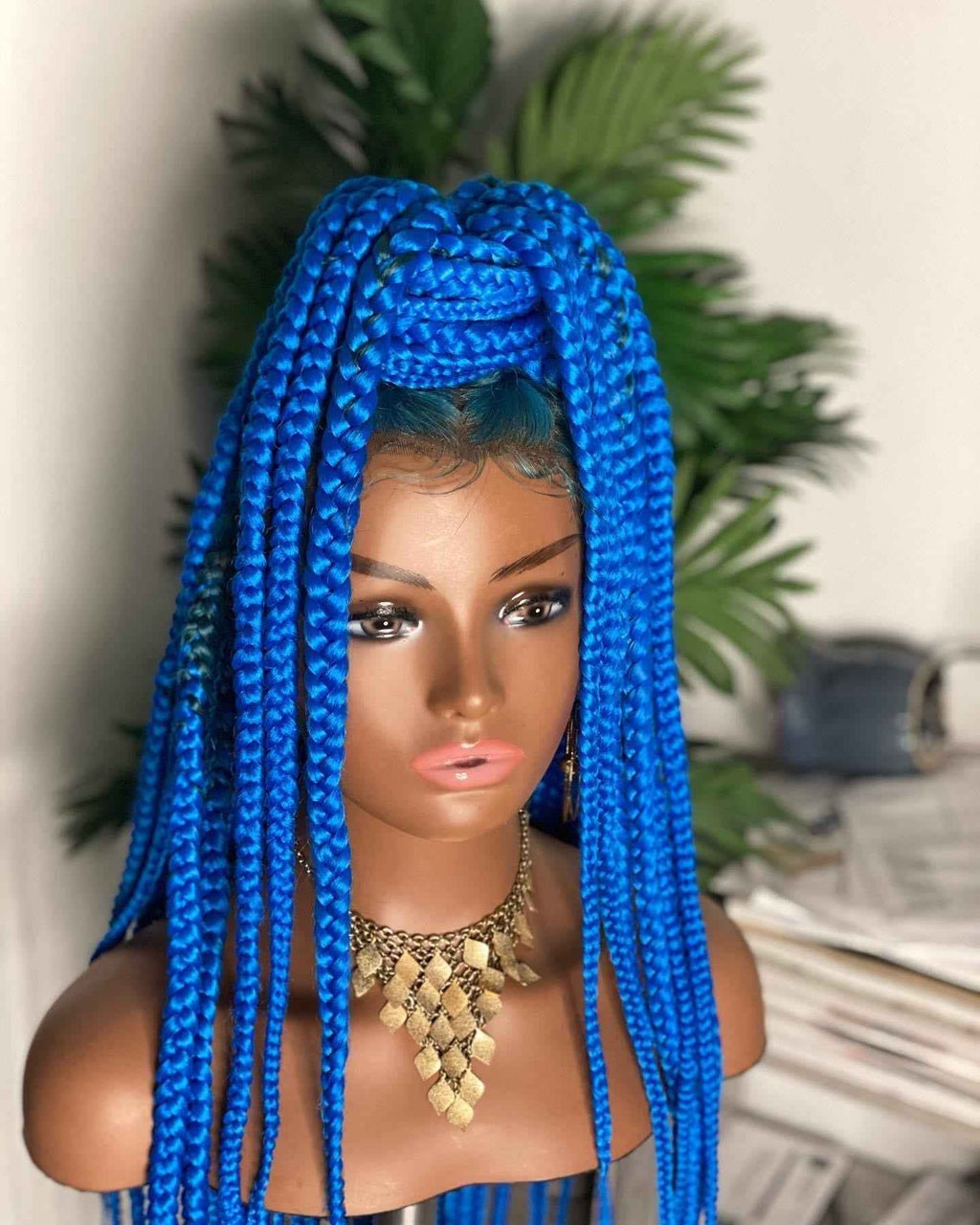 Blue Braids Full Lace Wig