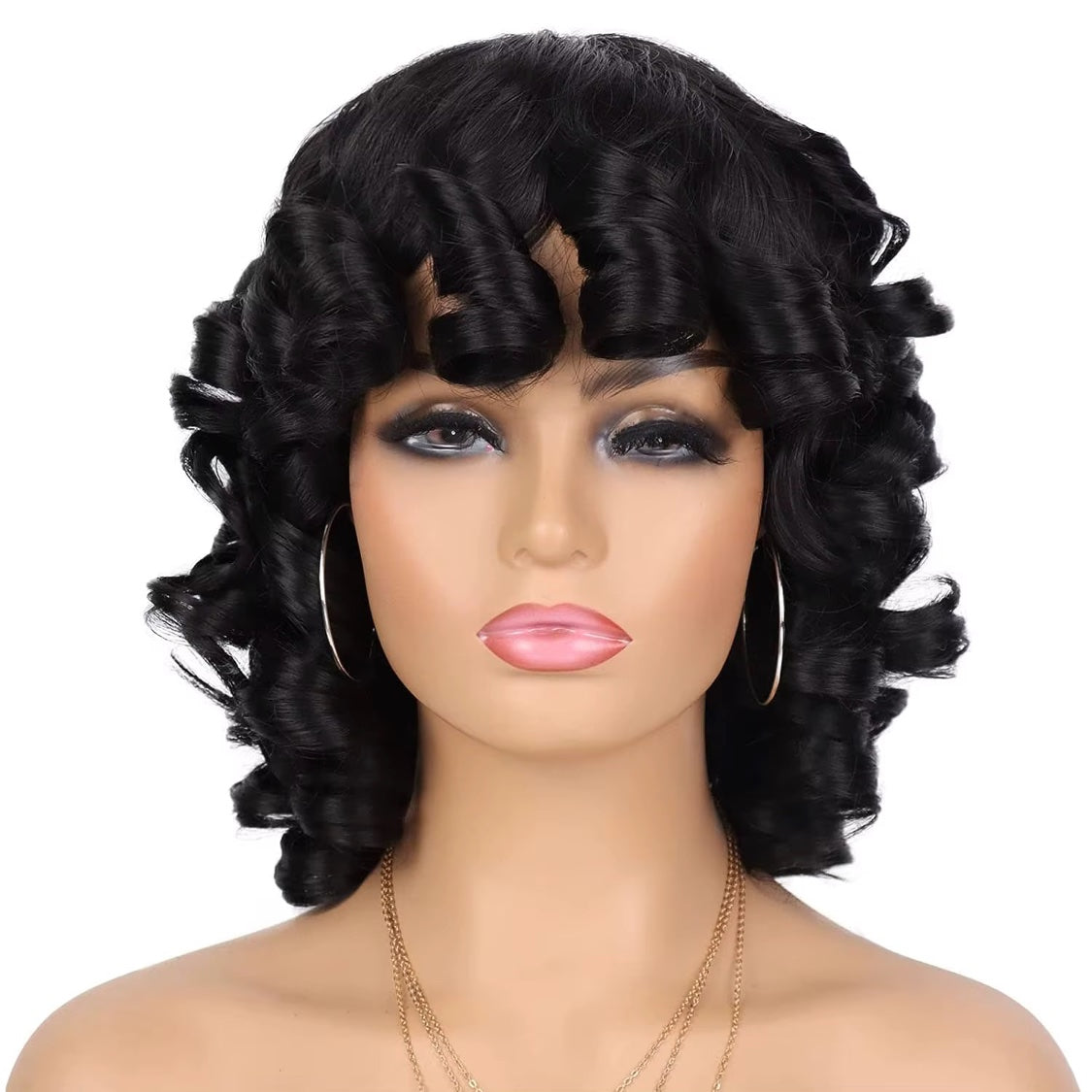 Bouncy Afro Curly 8" Glueless Wig with Bangs — Wear & Go