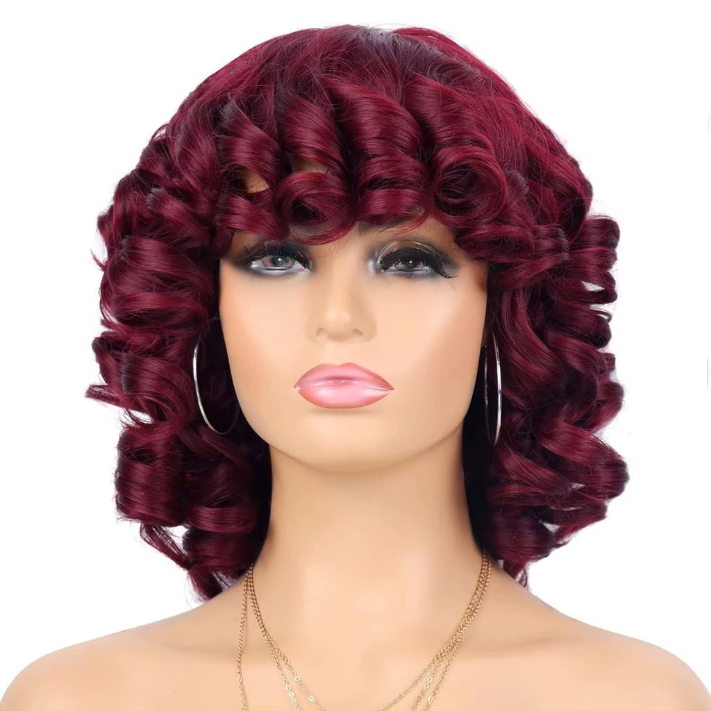 Bouncy Afro Curly 8" Glueless Wig with Bangs — Wear & Go