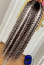 1B/silver Straight Piano Wig
