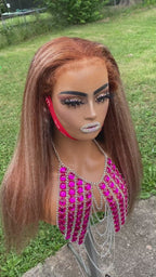 Kelce's Unique Hair Kinky Straight Two-Tone Human Hair Wig