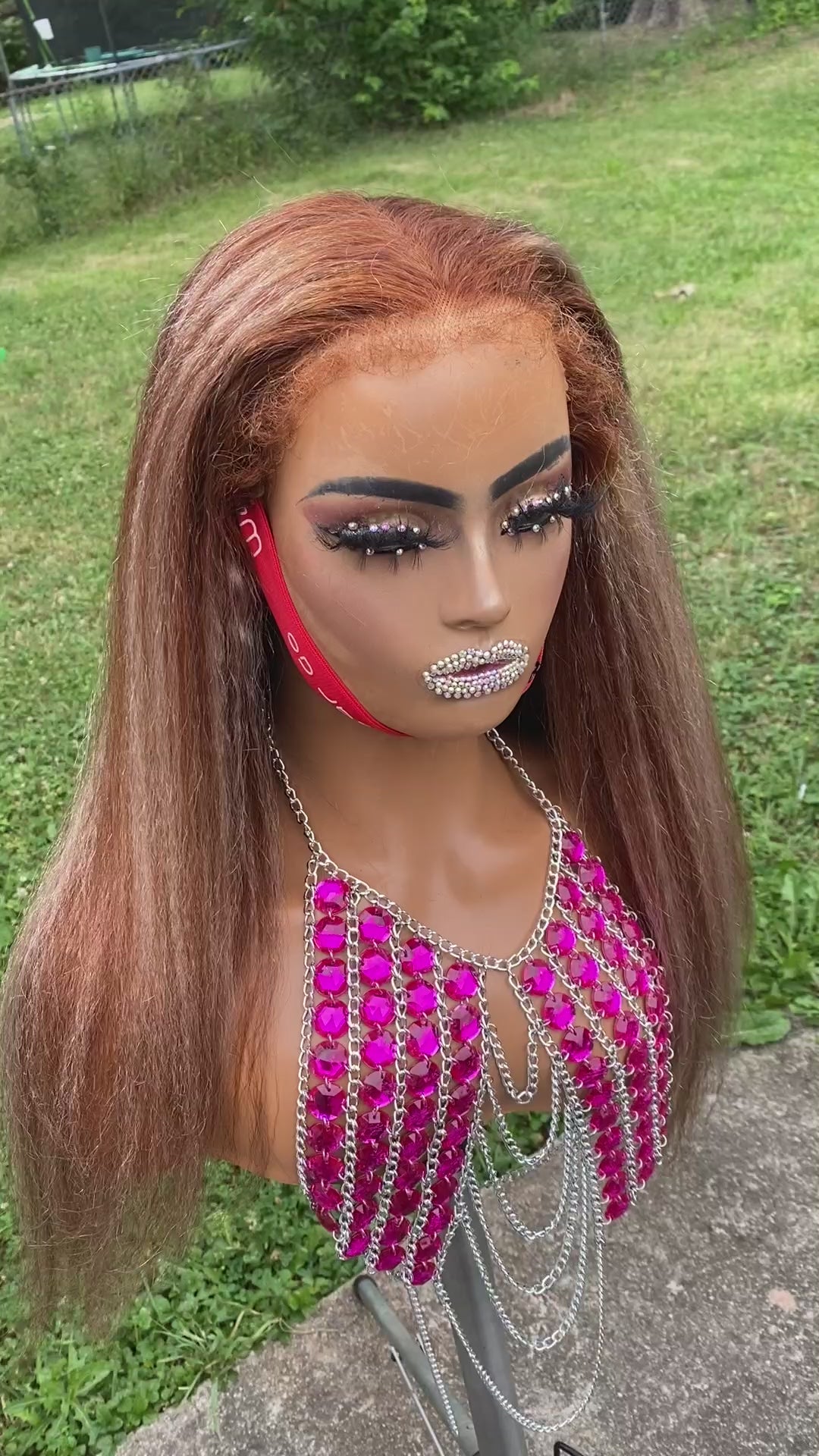 Kelce's Unique Hair Kinky Straight Two-Tone Human Hair Wig